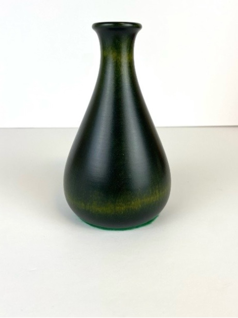 Black and Green Teardrop Ceramic Vase - Unbranded